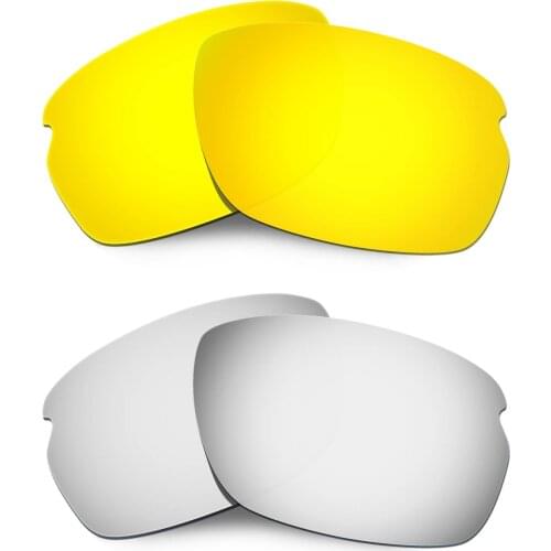 HKUCO Polarized Replacement Lenses For Carbon Shift Sunglasses Gold/Silver 2 Pairs