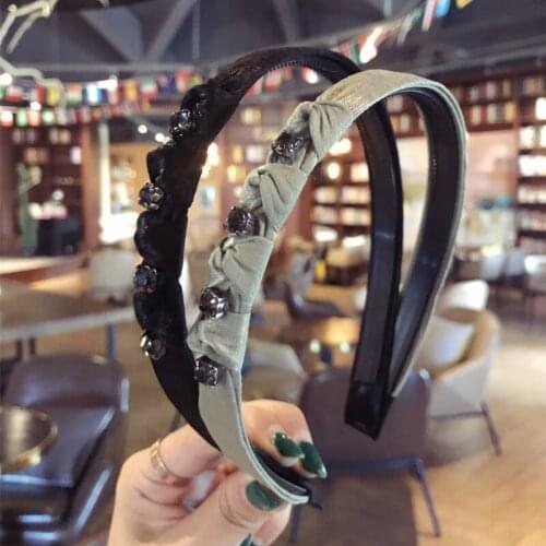 Luxury Crystal Thin Side for Women Hairband Hair Hoop Simple Knotted Bow Headband Hair Bands Ladies Headwear Hair Accessories