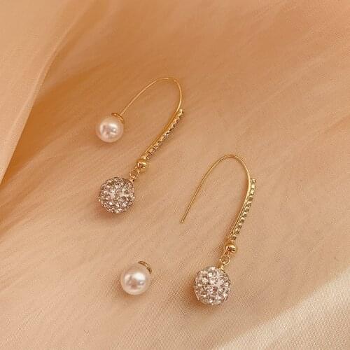 High design sense of personality small pearl ear hook earrings South Korea East gate super fairy temperament fashion earrings