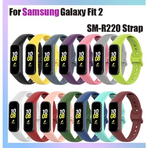 For Samsung Galaxy Fit 2 SM-R220 Strap Smart Watch Silicone Watchband 14 Color Replacement Strap For Samsung Galaxy Fit 2 Strap