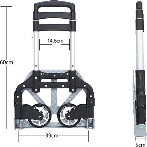 Aluminum Alloy Folding Hand Truck Wheel Barrow Cart for Luggage Airport