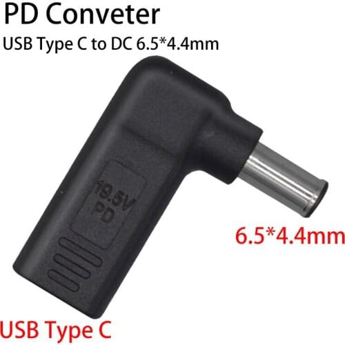 USB Type C Female To DC 6.5*4.4mm Male Converter PD Decoy Spoof Trigger Plug Jack Laptops Fast Charging Head Power Adapter