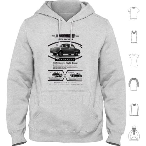 Dauphine / 750 / Fregate Hoodies Long Sleeve Dauphine 4Cv Small Car Cars 1950S 1960S 50S 60S Economy Family 2Cv