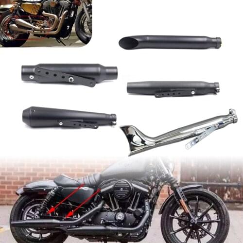 38/40/43/45mm Universal Motorcycle Retro Exhaust Muffler Pipe Modified Tail Exhaust For Harley Cafe Racer CG125 GN125 CB400ss