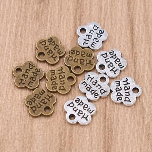 Vintage 100pcs/pack Handmade Craft Alloy Garment Labels Tags Decration DIY Apparel Sewing Supplies