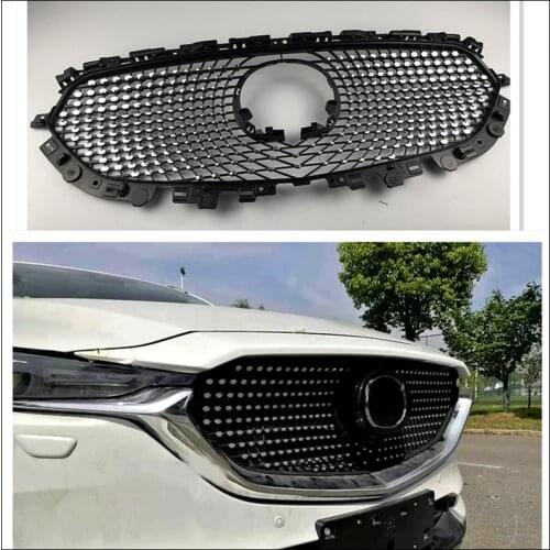 Exterior Diamond Racing Grille For MAZDA CX-5 CX5 2017 2018 2019 Accessors Exterior Grill Mesh Running Board Mask Cover Grills