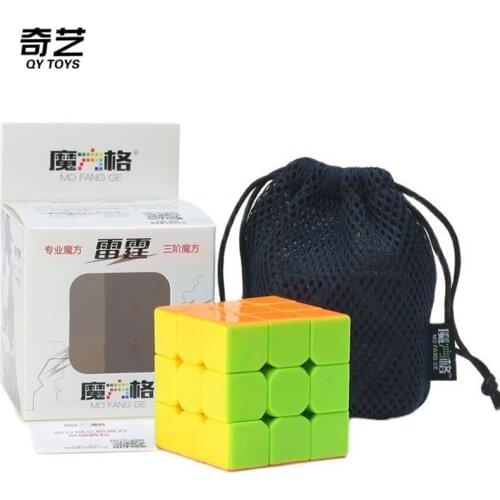 XMD QiYi MoFangGe LeiTing 3x3x3 with Bag Magic Puzzle Thunderclap 3x3 Speed Cube ABS Professional Educational Kids Block Toys