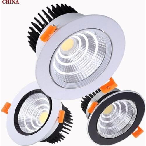 Dimbare Ronde Verzonken Led Downlights 5W 7W 9W 12W 15W 18W Cob Led Plafond lamp Spot Verlichting AC110-220V Led Binnenverlichti