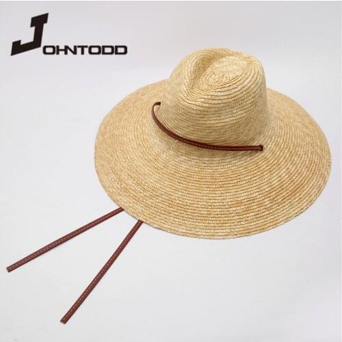 2021 New Summer Women Straw Jazz Hat Fashion Belt Strap Outdoors Vacation Beach UV Hats Ladies WideBrim Panama SunHats