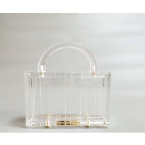 Women bag Transparent Acrylic purses and handbags Shell Striped Euro-American style luxury handbag