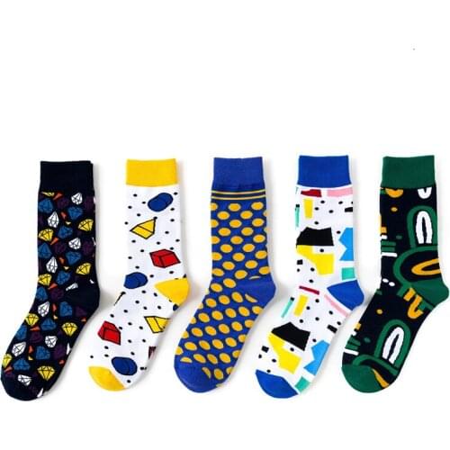 Woman Man Harajuku Print Graffiti Style Arew Socks 3 Pair Lot Autumn Winter Cotton Creative Hip Pop Sock Novelty Gift Socks