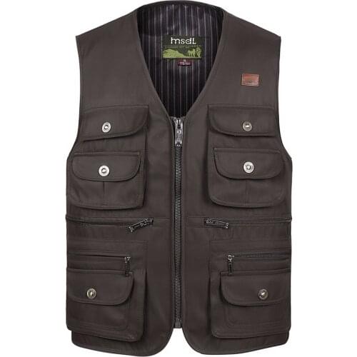 Men Large Size S-4XL Motorcycle Casual Vest Male Multi-Pocket Tactical Fashion Waistcoats High Quality Masculino Overalls vest