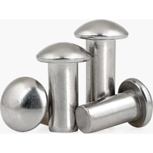 10/50pcs M0.8 M1 M1.2 M1.4 M1.6 M2 M2.5 M3 M4 M5 M6 A2-70 304 Stainless Steel Button Round Head Solid Rivet Self Plugging GB867