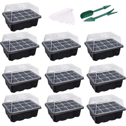 10pcs Seedling Plant Germination Box Planting Seed Starter Tray Kit Bean Sprouts Plate Seedling Garden Nursery Tray