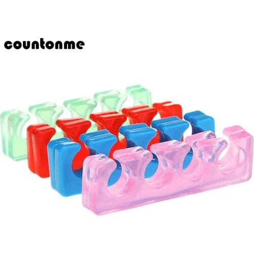 20 Pcs / Pack Silicone Soft Form Toe Separator / Finger Spacer For Manicure Pedicure Nail Tool Flexible Soft Silica Random Color