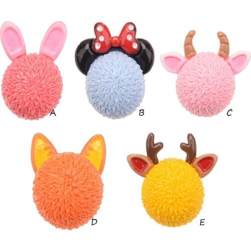 300PCS Cute Resin Head for Bowknot Center Boutique Hair Accessories for Baby girls Headwrap Making Hair Bows Accessory