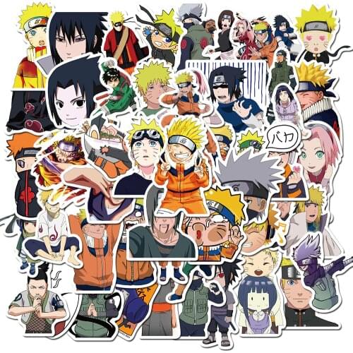 50pcs Cartoon Naruto Anime Sticker Laptop Skateboard PVC Backpack Water Bottle Bike Waterproof Car Sticker