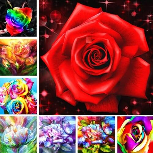 5D Diamond Painting Flower DIY Diamond Embroidery Rose Rhinestone Picture Full Square Rhinestone Mosaic Home Decoration Gift Kit