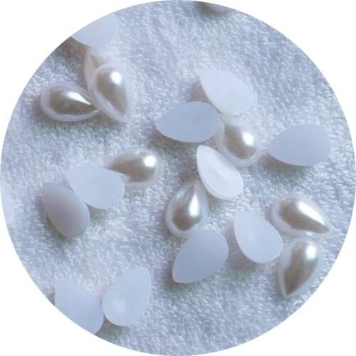 8*12mm 60PCS/lot white Half water droplets pearl DIY Jewelry wedding /Christmas decoration
