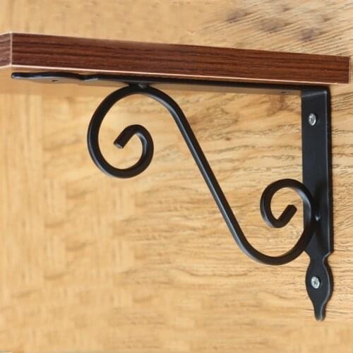 Baoblaze 2pcs Wall Shelf Bracket Metal Heavy Duty Supporter L Shaped Wall Hanging Shelves