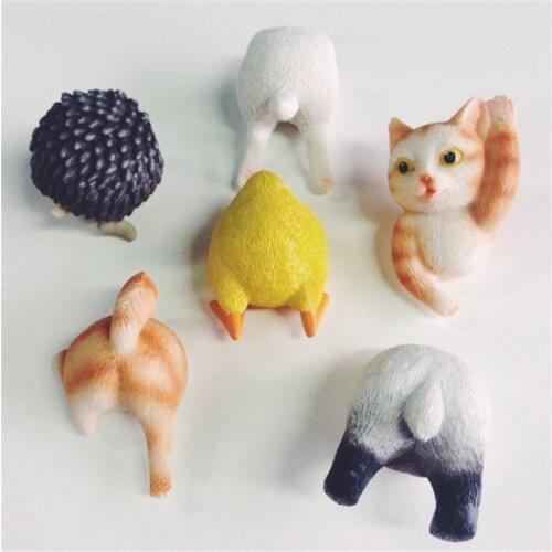 Free shipping 1pc Pet Head Butt funny Magnets Resin Figures toys car home office fridge decoration kids christmas gifts