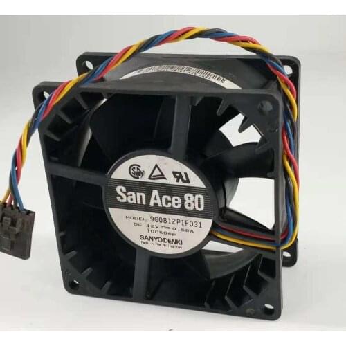 Free Shipping For Sanyo 9G0812P1F031 DC 12V 0.58A 4-wire 5-pin connector 80mm 80x80x38mm Server Square fan