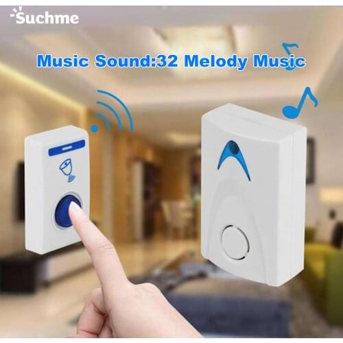 Wireless Door Bell Doorbell Cordless Smart with 36 Chimes Single Receiver Waterproof Plug-in Type Bells Doorbells Wall Mounted