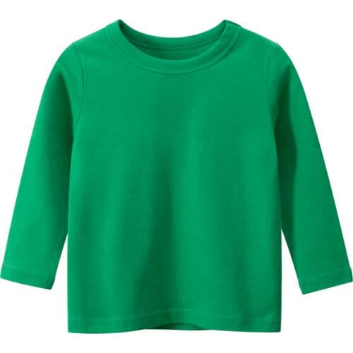 Childrens Autumn Clothing Girls Boys Long Sleeve T-shirt Solid Color Cotton Tee Shirt Sports Tops Kids Clothes 2-9 Years Old