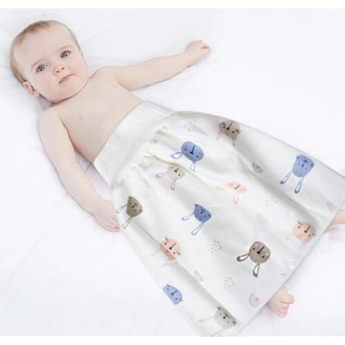 Baby Diaper Training Skirt Pure Cotton High Waist Waterproof Diaper Skirt Children Baby Cloth Diaper Urination Skirt