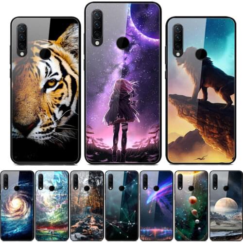 For Lenovo K10 Note Case Cute Pattern Glass Hard Back Cover For Lenovo K10 Note Phone Case LenovoK10 K 10 Note Bumper K10Note
