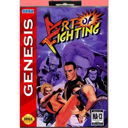 Art of Fighting 16 Bit MD Game Card Include Retail Box For Sega Genesis & Mega Drive