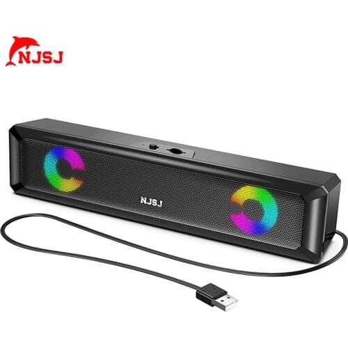 NJSJ Computer Speaker RGB Gaming Speakers USB Powered Speakers for Computer PC Laptop Desktop Cellphone PC Sound Box