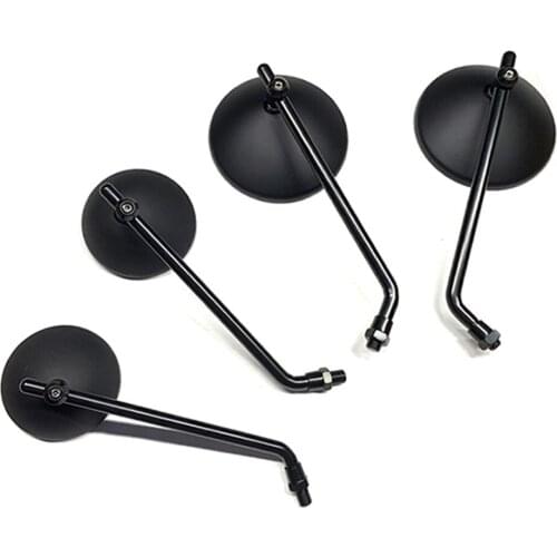 10mm Round Motorcycle Rear View Mirrors Black Retro Cafe Racer Side Mirror For triumph speed triple 1050 ducati monster 796