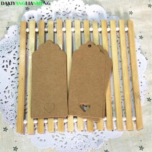 Kraft Square Fresh Idea Bring Heart Tag Baking Listing Mark Marking Hand Business Card 4*9