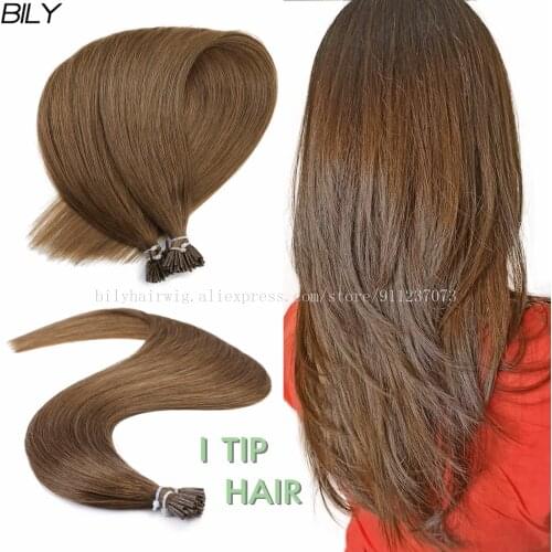 BILY Ombre Flat Tip Machine Remy Keratin Human Hair Extensions 22" 26" 50 Strands Straight Pre Bonded Fusion Hair Capsules