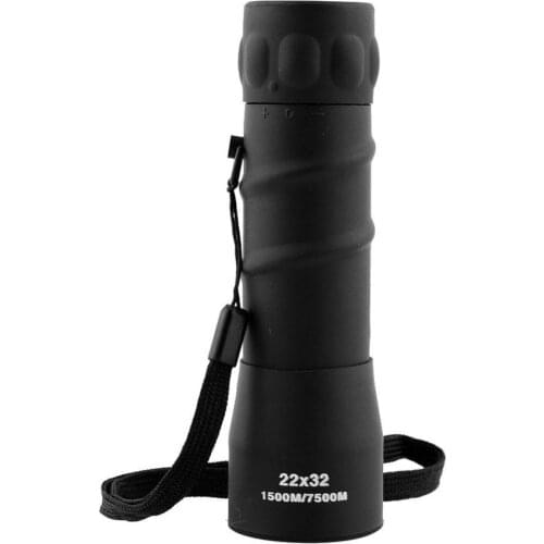 22x32 HD Single High Magnification Outdoor Camping Durable Black Pocket Size Monocular Telescop 1500M/7500M Monoculars