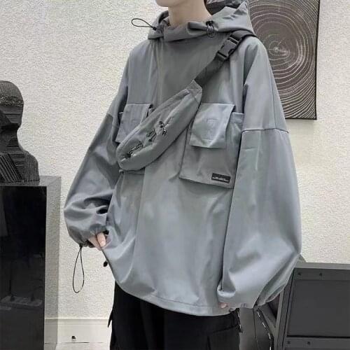 Mens work jacket, street jacket, Japanese style jacket, jacket jacket, hooded jacket