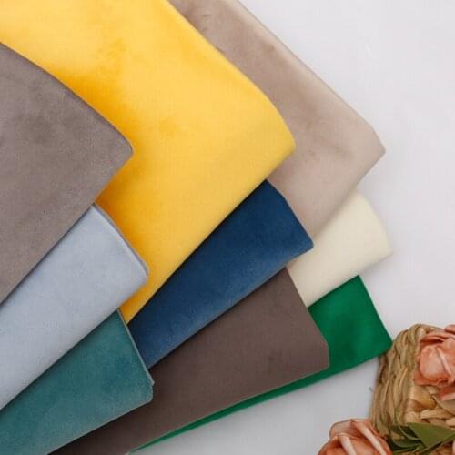 Beige Soft Velvet Fabric Comfortable Breathable Handmade DIY Furniture Cushion Curtain Pillow Sofa Fabrics Cloth Home Textile