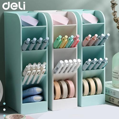 Desk Organizer Pen Holder Oblique Insertion Plastic Desktop Storage Box Nordic Student Multi-function Pen Barrel Box Organizador