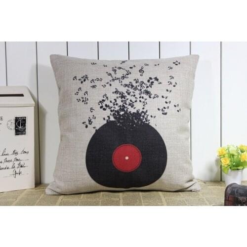 Music pillow cover, Musician pillow case, Creative cartoon Music Note throw pillow cover pillowcase