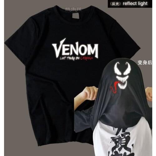 New Venom 2 Let There Be Carnage Cosplay T-shirt shapeshifting reflect light t shirt Cotton Summer kids Short-sleeve Tees tops