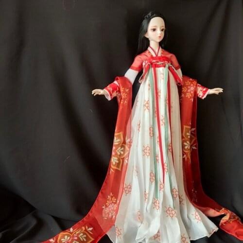 1/4 1/3 Scale BJD Clothes Ancient Costume Hanfu Dress Outfit For BJD/SD MSD SD13 Big Girl Doll B0278