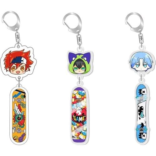 Wholesale 1 Pcs Japanese Anime SK8 Keychain Double Sided Transparent Acrylic Key Chains Backpack Accessories for Men Women Gifts