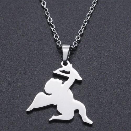 Cupid Stainless Steel Charm Necklace for Women Fashion Jewelry Necklaces Dainty Steel Necklaces Accept OEM Order Dropshipping