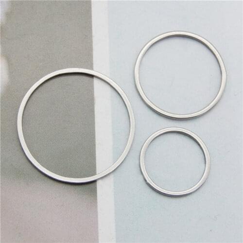 Julie Wang 12PCS Hollow Circle Charms Stainless Steel Gold Silver Color Round Geometric Pendant Earring Jewelry Making Accessory