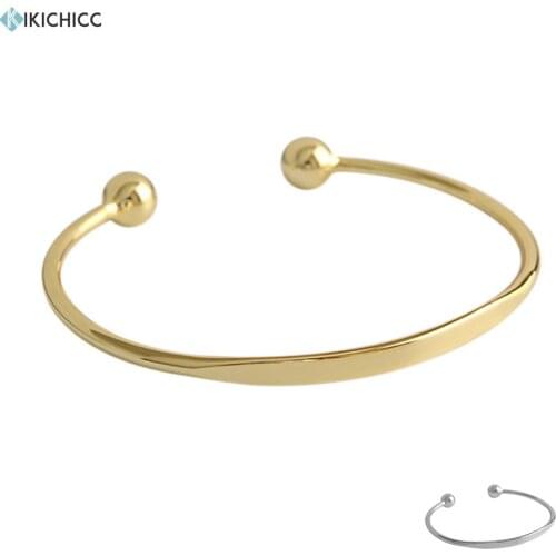 KIKICHICC 2020 925 Sterling Silver Gold 60mm Beads Plain Bangle Bracelet Women Luxury Fashion Fine Jewelry 2021 Wedding