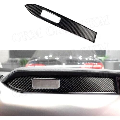 Carbon Fiber Car Dashboard Trim Decoration Strip Sticker Cover For Ford Mustang 2015 2016 2017 LHD Car Styling