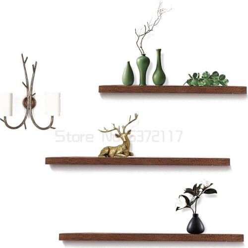 Retro Vintage Industrial Wood Metal Wall Shelf Display Floating Storage Home Wall Hanging Decor