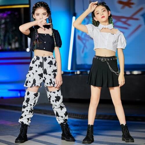Hip-Hop Street Dance Clothes Jazz Dancewear Dancer Outfit Cargo Pants Cheerleader Uniform Stage Costume Festival Clothing DL8318