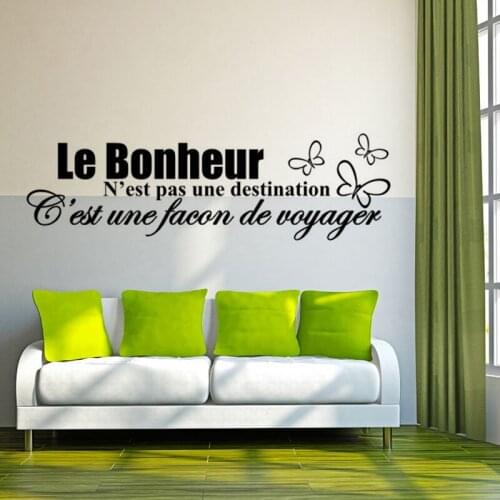 Sticker-citation-du-bonheur Vinyl wall Art decals Wallpaper Wall Decor for Living Room Home Decor Poster House Decoration
